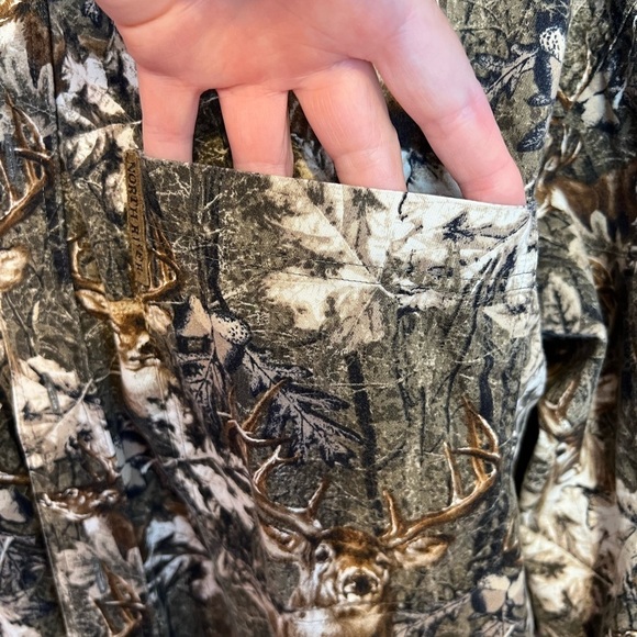 North River Camo Buck Deer Button Cotton Shirt L - Picture 5 of 9